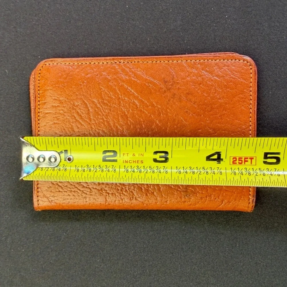 Equestrian Oak Hide Leather Bifold Wallet Tan Made in England ID Card Case Slim